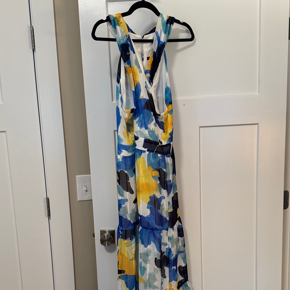 Colorful Sleeveless Cross Maxi Dress